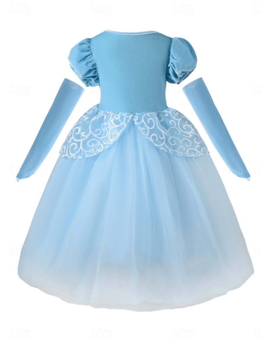 La Reine des neiges Princesse Conte de Fées Elsa Robe de demoiselle d'honneur Costume de soirée à thème Robes en tulle Costume de Carnaval Lumière LED Cosplay de Film for Fille Enfant Halloween de 2025 ? $55.99 –P4