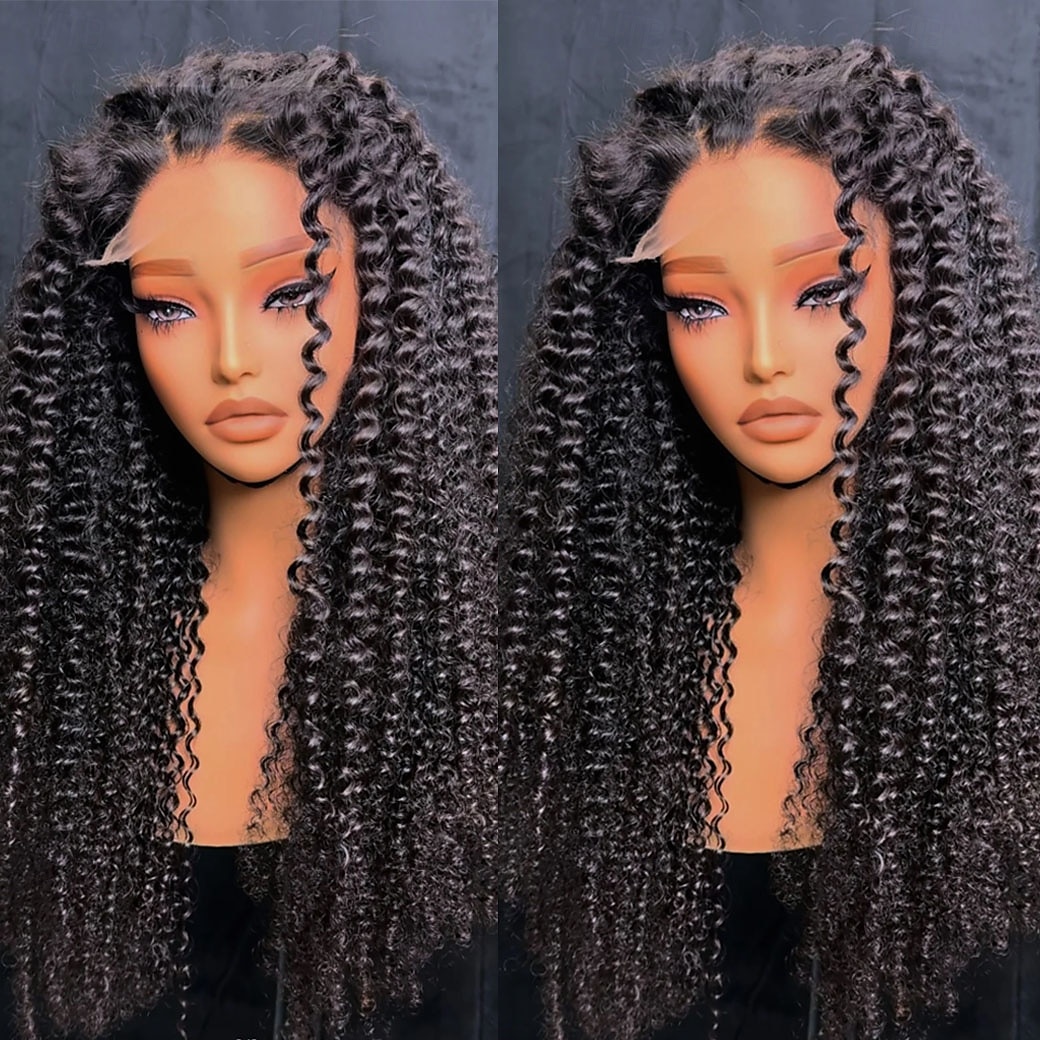 Human Hair 5x5 Closure 13x4 Lace Front Wig Free Part Brazilian Hair Kinky Curly Black Wig 130% 150% Density with Baby Hair Natural Hairline 100% Virgin Glueless Pre-Plucked For Women Long Human Hair 2025 - $235.69 –P1