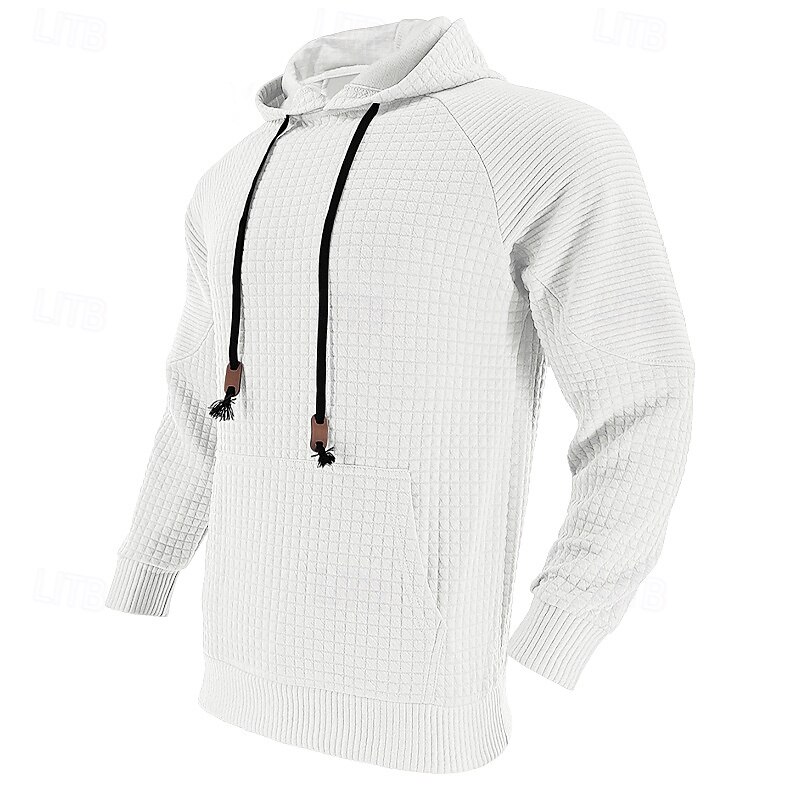 Herr Huvtröja Svart Vit Kaki Ljusgrå Mörkgrå Huva Slät Framficka Strukturerad Sport & Utomhus Dagligen Helgdag Polyester Streetwear Grundläggande Ledigt Vår & Höst Kläder Pull Tröjor Långärmad 2025 - $24.99 –P11
