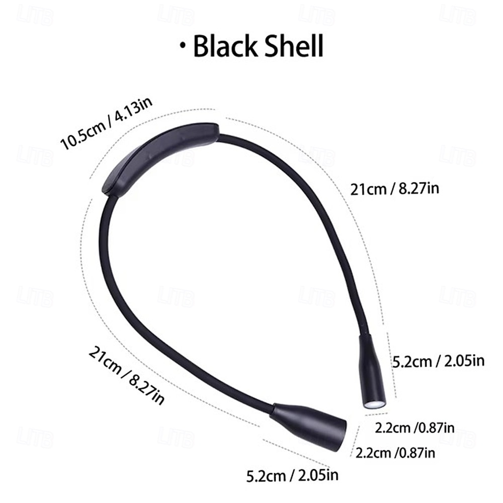 Портативный usb-перезаряжаемый шейный светильник для книг - 3 цвета, ночник для шитья, вязания, кемпинга, ремонта 2025 - $23.99 –P1