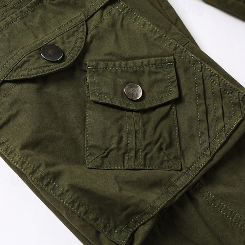 Herr Cargo-shorts Vandringsshorts Militär Sommar Utomhus 10" Ripstop Andningsfunktion Snabb tork Dragkedja fram Shorts Underdelar Knälängd Svart Armégrön Bomull Jakt Fiske Klättring XS S M L XL 2025 - $28.99 –P17