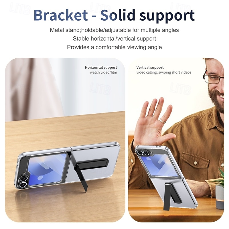 Phone Case For Samsung Galaxy Z Flip 7 Z Flip 6 Z Flip 5 Z Flip 4 Z Flip 3 Back Cover with Stand Holder Magnetic Support Wireless Charging Retro TPU PC 2025 - $24.99 –P6