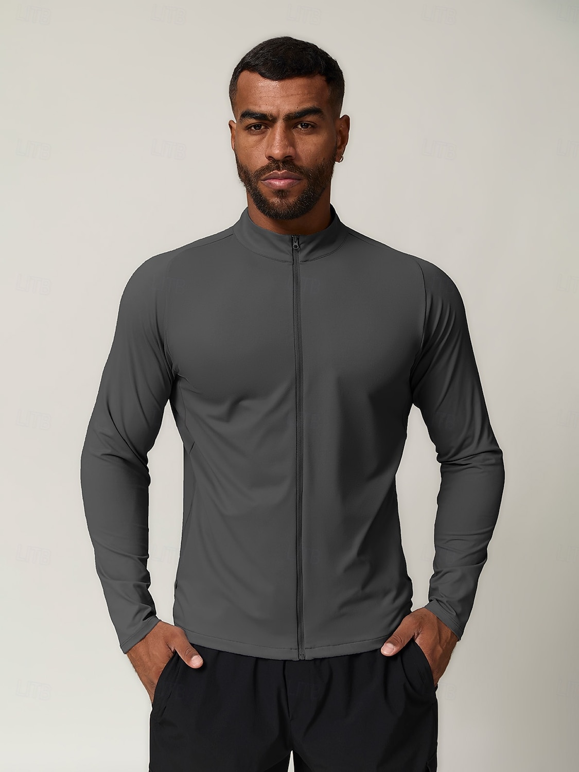 Herr Pullover-tröja Mörkgrå Långärmad Överdelar Golfkläder Kläder Outfits Bär kläder 2025 - $33.99 –P3
