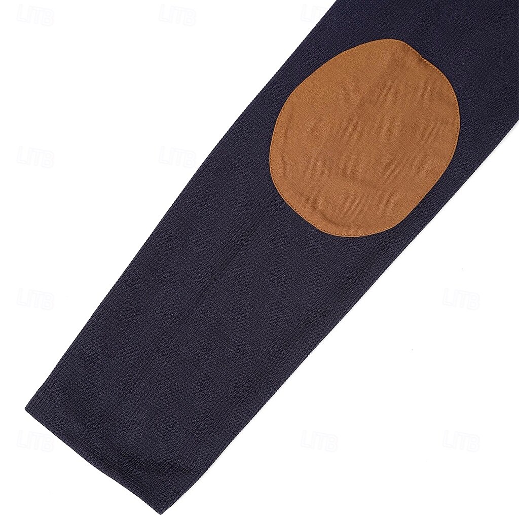 Men's T Shirt Waffle Knit Tee Tee Top Long Sleeve Shirt Long Sleeve Quarter Zip Spring & Fall Color Block Fashion Designer Basic Patchwork Zipper Vacation Street Going out Black Navy Blue khaki Top 2025 - $23.99 –P9