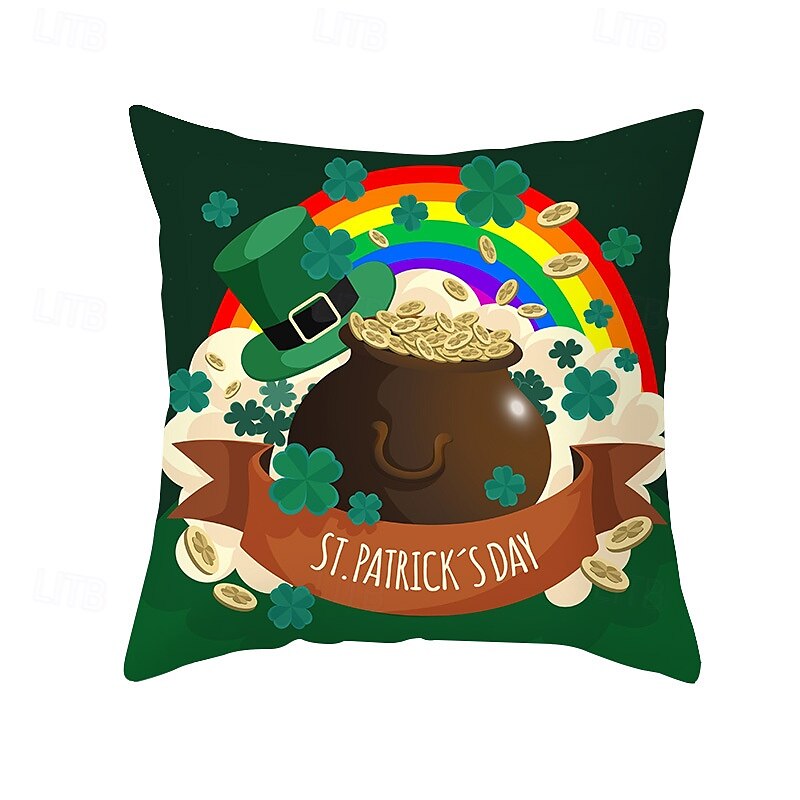 husă de perne decorativă ziua Sfântului patrick 1 bucată shamrock husă de pernă pătrată moale față de pernă pentru dormitor living canapea canapea scaun 2025 - $12.99 –P16