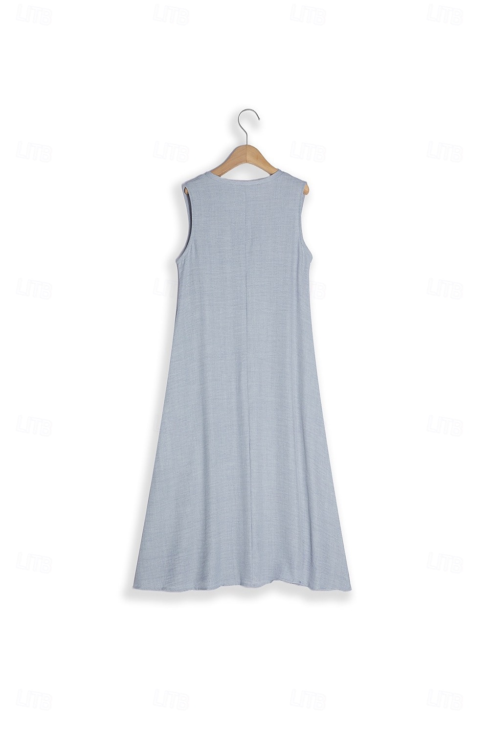 Dam Rodnande Rosa Blå Khaki grön Sommar Vår Maxiklänning Klänningar i bomullslinne Vardagsklänning Solklänning Grundläggande Modern Dagligen Helgen Lös passning Slät V-hals 2025 - $22.99 –P7