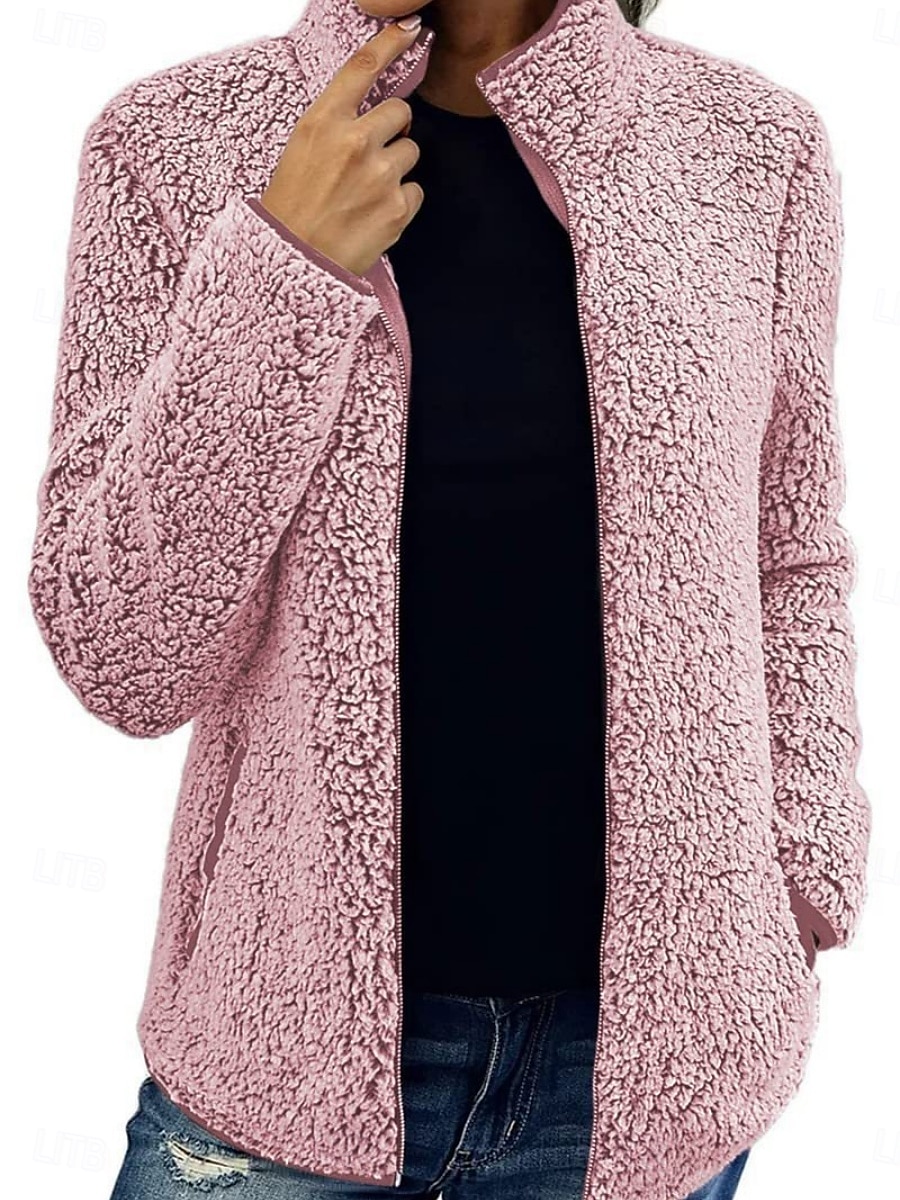 Жен. Зимнее пальто Зимняя куртка на открытом воздухе Для улицы Повседневные Осень Зима Обычная Пальто Стандартный Сохраняет тепло Дышащий Современный Стиль Жакеты Длинный рукав Сплошной цвет 2025 - $38.99 –P4