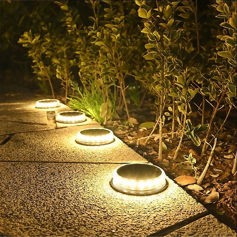 LED Solar Pathway Light Outdoor IP65 Waterproof Super Bright Disk Light 17LED Garden Lawn Pathway Patio Landscape Decoration 4pcs 2025 - $65.99 –P2