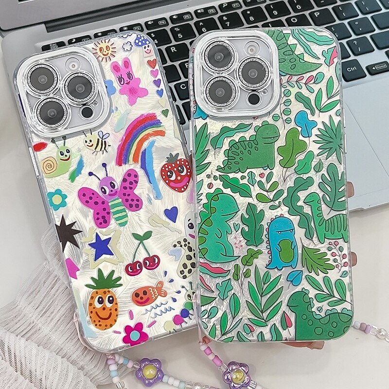 telefone Capinha Para iPhone 16 Pro Max Plus iphone 15 iPhone 15 Pro Max iPhone 14 Pro Max iPhone 13 Pro Max Capa traseira com pulseira Antichoque Retro TPU Vidro Temperado de 2025 por $15.99 –P5