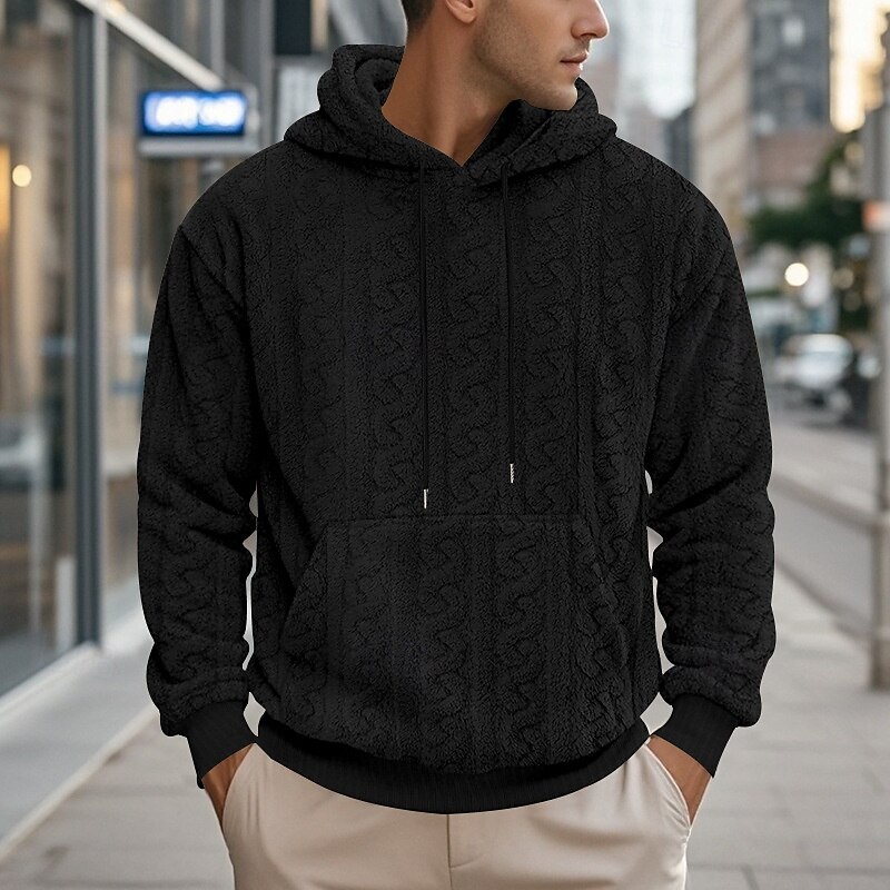 Per uomo Felpa con cappuccio Felpa con cappuccio in pile Aalbicocca Nero Blu Marrone Grigio Con cappuccio Liscio Jacquard Tasche Sportivo Giornaliero Per eventi Poliestere Streetwear Essenziale del 2025 a $26.99 –P2