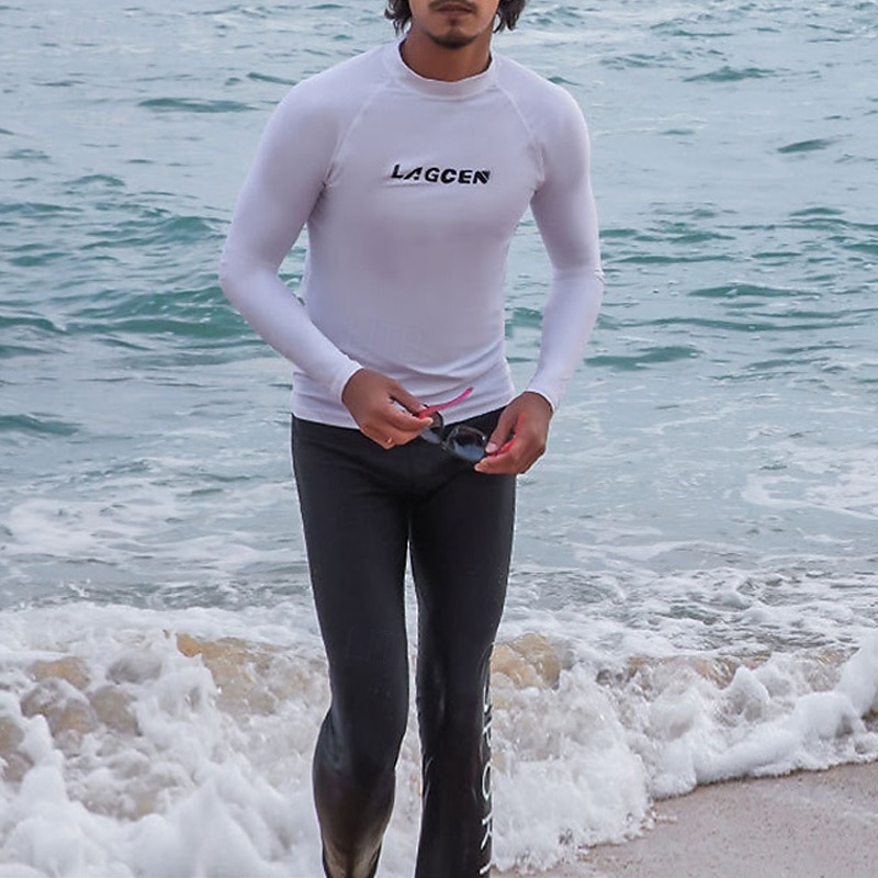 Miesten Rashguard-uimapuku Uimapaita Kevyt Pitkähihainen Uima-asut Uimapuku 2-osainen Uinti Lainelautailu Hiekkaranta Vesiurheilu Painettu Kesä Kevät Syksy 2025 - $51.99 –P3