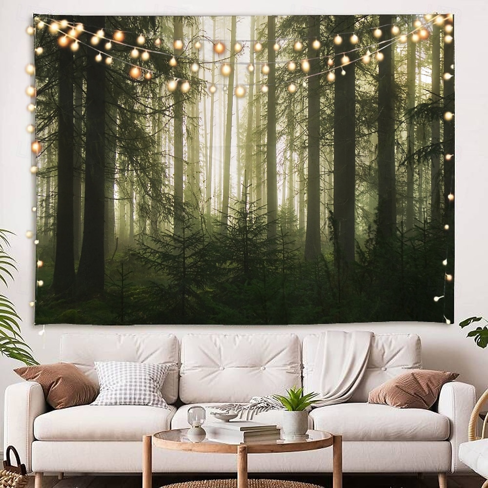 paisagem floresta tapeçaria pendurada arte de parede grande tapeçaria mural decoração fotografia pano de fundo cobertor cortina casa quarto sala de estar decoração de 2025 por $16.99 –P8