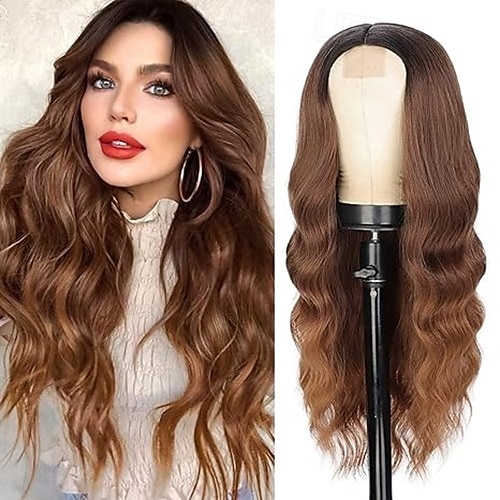 perruques de remplacement de cheveux perruque synthétique longue bouclée ondulée pour femmes noires utilisation quotidienne de fête de 2025 ? $19.99 –P2