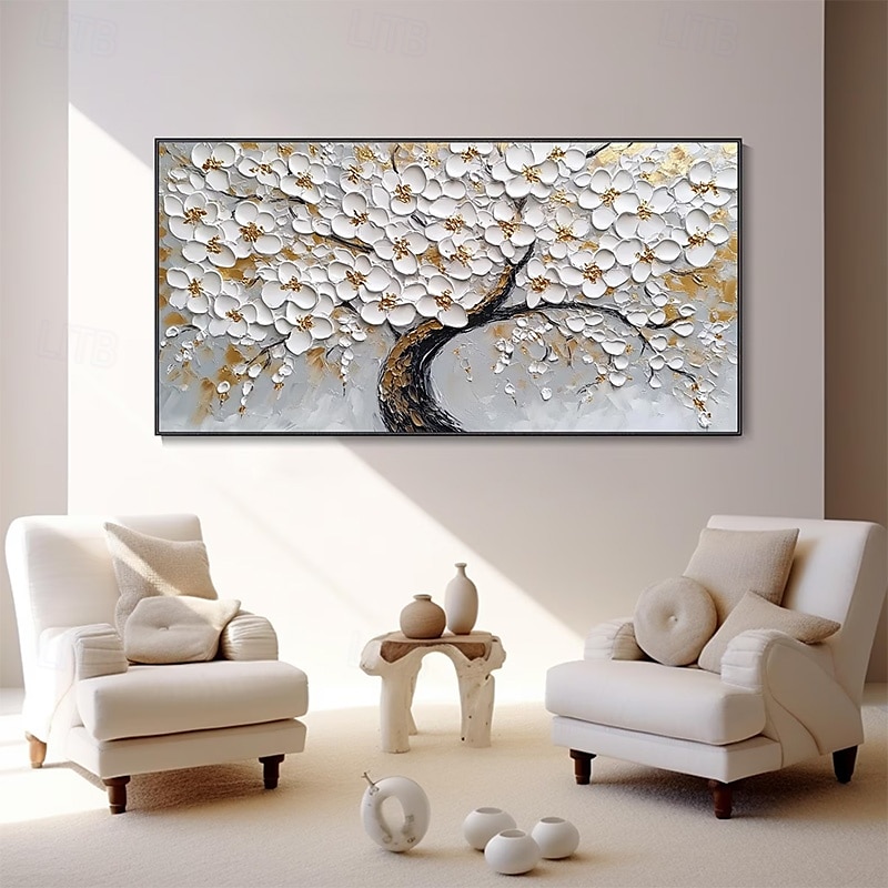 handgemaltes 3D abstraktes Goldbaum-Ölgemälde auf Leinwand, farbenfrohe Baumlandschaft, minimalistische Schwarzgoldstruktur, Spachtelkunst, Naturnachtlandschaft, Weihnachtsdekor, kein Rahmen 2025 - $125.99 –P7