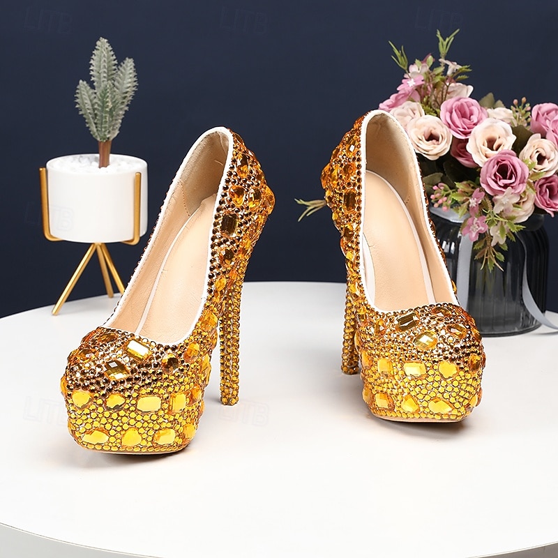 naisten hopeakivikoristeiset korkokengät – lumoavat morsius- tai iltakengät häihin ja erikoistilaisuuksiin 2025 - $99.99 –P5