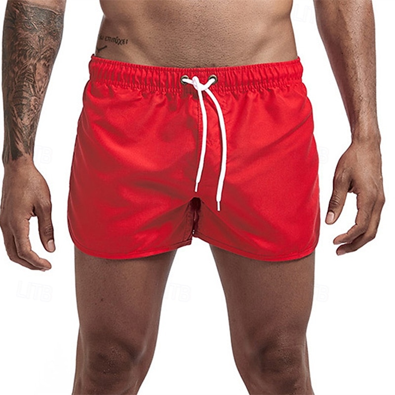Férfi Fürdőnadrág Úszónadrágok Deszkás short Fürdőruha Zsinór Úszás Szörfözés Tengerpart Vízi sportok Egyszínű Nyár Tavasz 2025 - $12.99 –P7