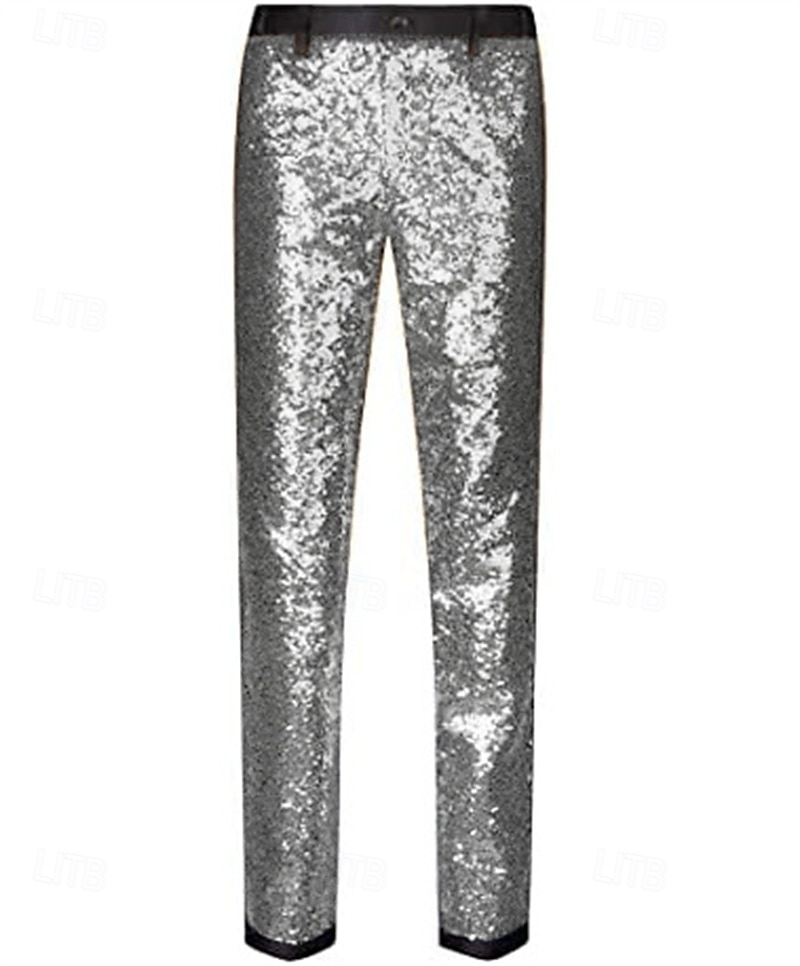 Discoteca Anos 80 Calças Discoteca Paetês Fantasia Homens Fantasia de Carnaval Baile de Máscaras Espetáculo Festa Bandagem Adulto Calças Todas as Estações de 2026 por $14.19 –P3