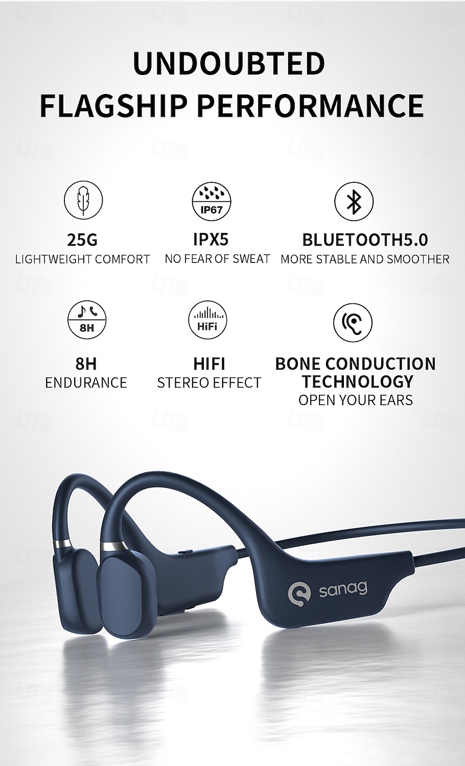 Open-Ear Wireless Earphones Air Conduction Headphones Bluetooth 5.0 with Mic Lightweight Waterproof for Running Hiking Driving Cycling 2025 - $42.99 –P2