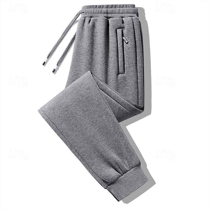 Bărbați Pantaloni Sport Joggeri Jogger Pantaloni de iarnă Pantaloni Buzunar Cordon Talie elastică Culoare solidă Cald Respirabil Lungime totală Casual Zilnic Casual Îmbrăcăminte Atletică Negru Gri 2026 - $17.99 –P1