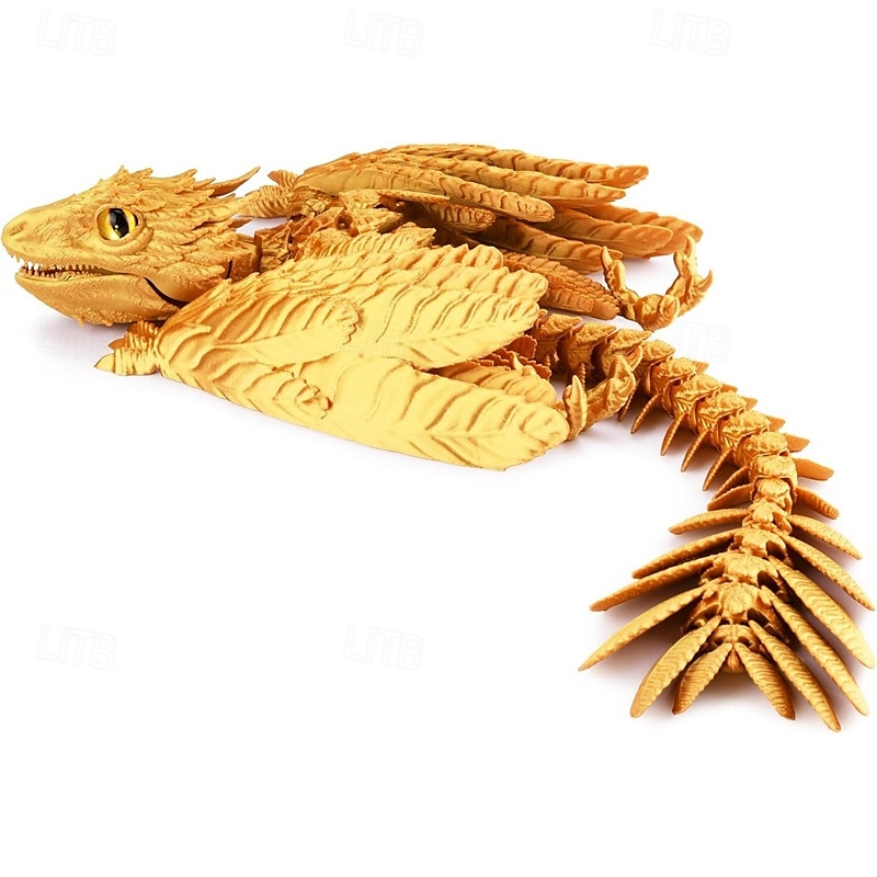 Feathered Wyvern Dragon 3D Printed Dragon Articulated Dragon Fidget Dragon 3D Printed Toys Desktop Pet 2025 - $24.99 –P12