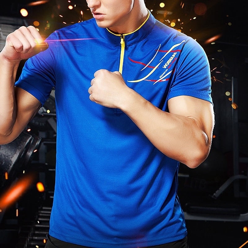 Hombre Camiseta Camiseta para senderismo Manga Corta Cremallera de un cuarto Camiseta Camiseta musculosa Camisa manga corta Al aire libre Secado rápido Rutina de ejercicio Suave Reductor del Sudor 2026 - $18.49 –P3