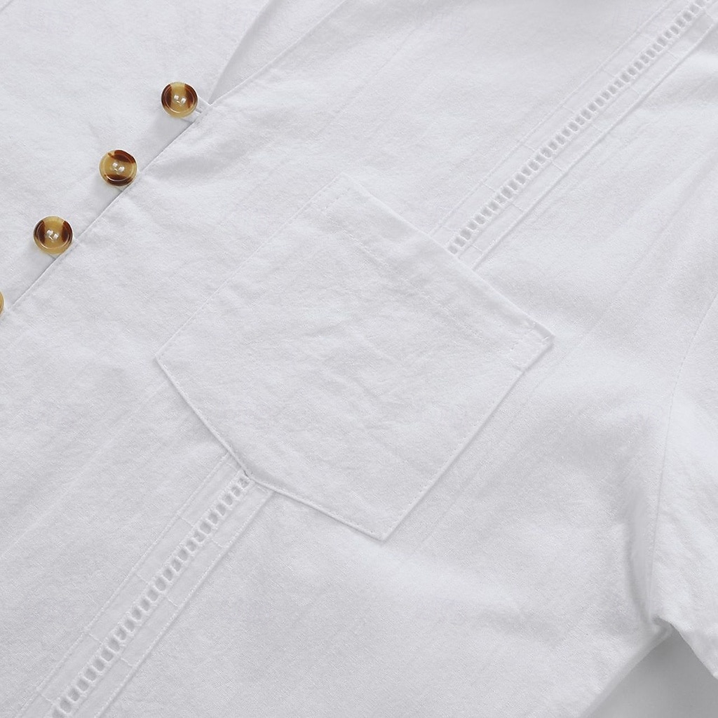 Ανδρικά Πουκάμισο Guayabera 2 Κομμάτια Σετ πουκαμίσου Ταίριασμα σετ Casual πουκάμισο Σκέτο Διακοπές Εξόδου Μαύρο Λευκό Μπλε Απαλό Μακρυμάνικο Όρθιος γιακάς Ανοιξη καλοκαίρι Ρούχα Μπροστινή τσέπη 2026 - $45.99 –P4