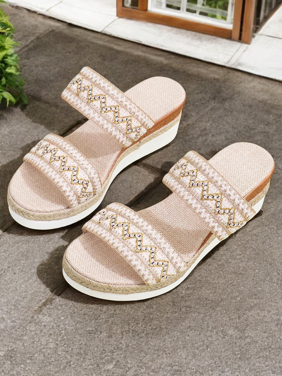 Women's Bohemian Wedge Sandals – Colorful Embroidered Slip-On Platform Shoes for Summer, Beach, and Casual Wear 2025 - AU $39.99 –P3