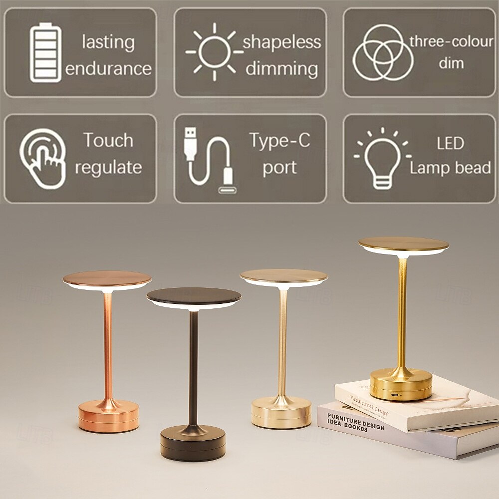 Metal Bar UFO Desk Lamp - USB Charging, Touch Dimming & Color Adjustment for Bar Coffee Shop 2025 - $38.99 –P1