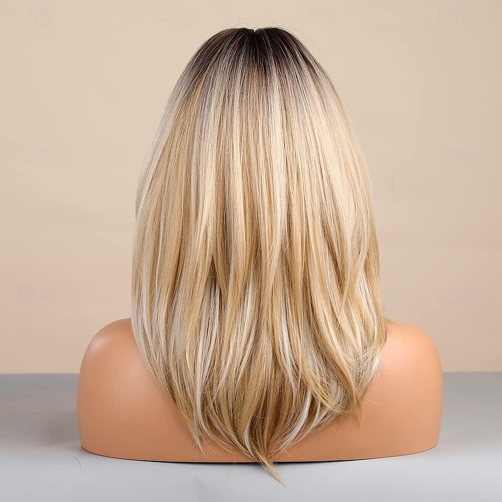 perruques longues en couches pour femmes, perruque en cheveux synthétiques avec frange, perruques naturelles ondulées résistantes à la chaleur pour une utilisation quotidienne en soirée de 2025 ? $21.99 –P9