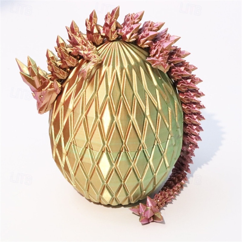 Oeuf de dragon imprimé en 3D, dragon volant arc-en-ciel dans des œufs colorés, jouet anti-stress pour cadeau d'anniversaire, figurine de bureau flexible, décoration de 2025 ? $24.99 –P5