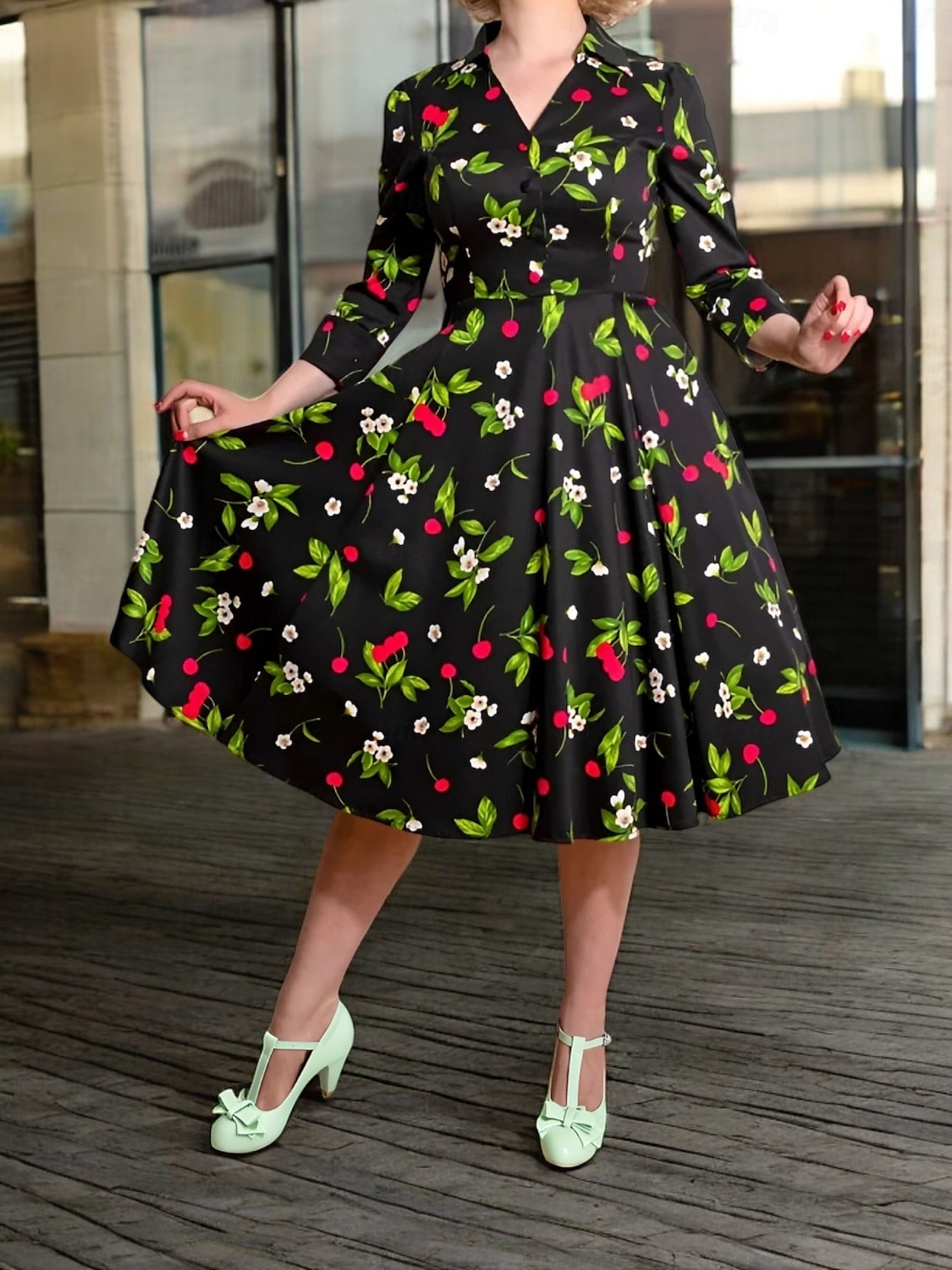 dames mintgroene t-band mary jane hakken met strikdetail - vintage stijl pumps voor feesten en formele gelegenheden 2025 - €41.99 –P2