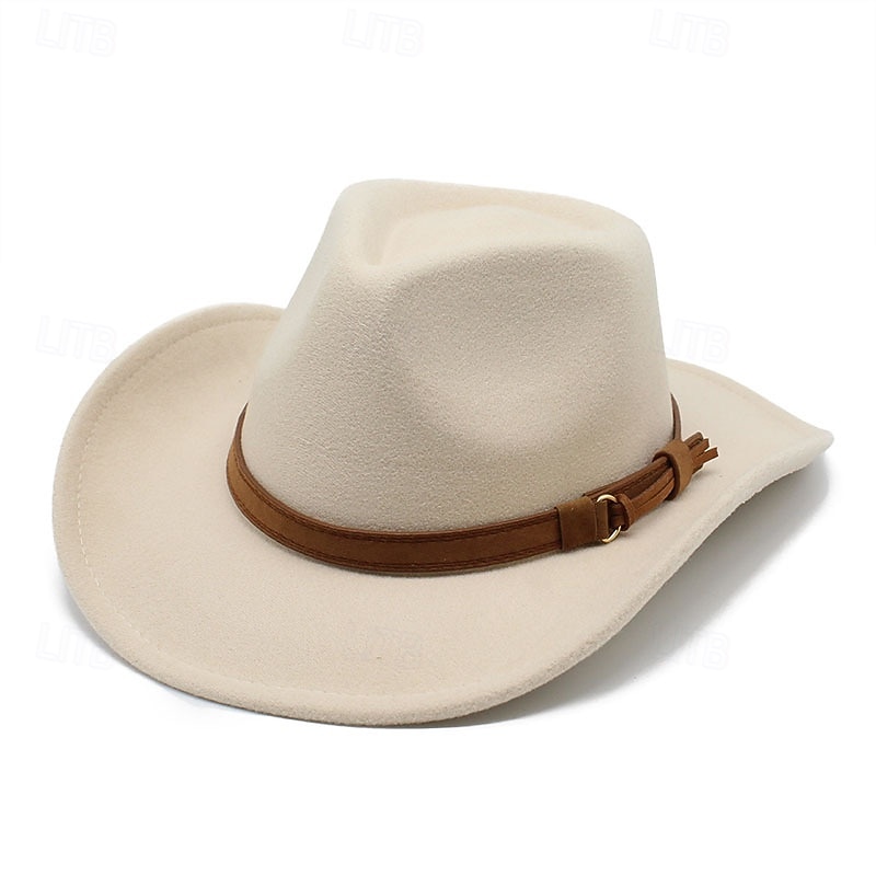 Ανδρικά Καπέλο Ντέρμπι του Κεντάκι Καπέλο ηλίου Καπέλο καουμπόι Καπέλο Fedora Trilby Μαύρο Ρουμπίνι Μάλλινο Πεπαλαιωμένο Στυλ Μοντέρνα 18ος αιώνας Πολιτεία του Τέξας Καθημερινά Θεματικό κόμμα 2026 - $22.99 –P5
