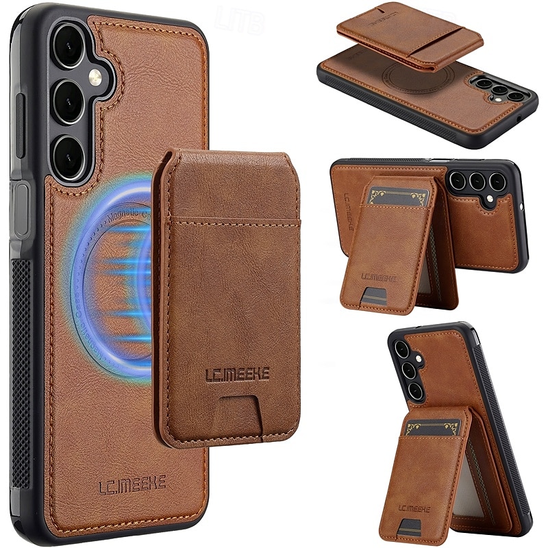 telefon Maska Pentru Samsung Galaxy S24 Ultra S24 Plus S24 S24 FE S23 S23 Ultra S23 Plus S22 S22 Plus Ultra S21 FE Capac Spate rezista Magnetic Acceptă încărcarea fără fir Retro TPU PU piele 2025 - $19.99 –P1