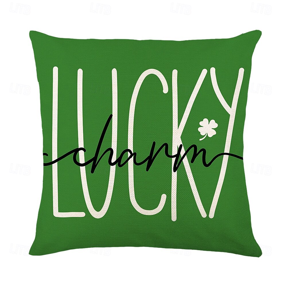 dekorativa slängkuddar fodral saint patrick's day 1 st shamrock mjukt fyrkantigt kuddfodral örngott för sovrum vardagsrum soffa soffstol 2025 - $12.99 –P21