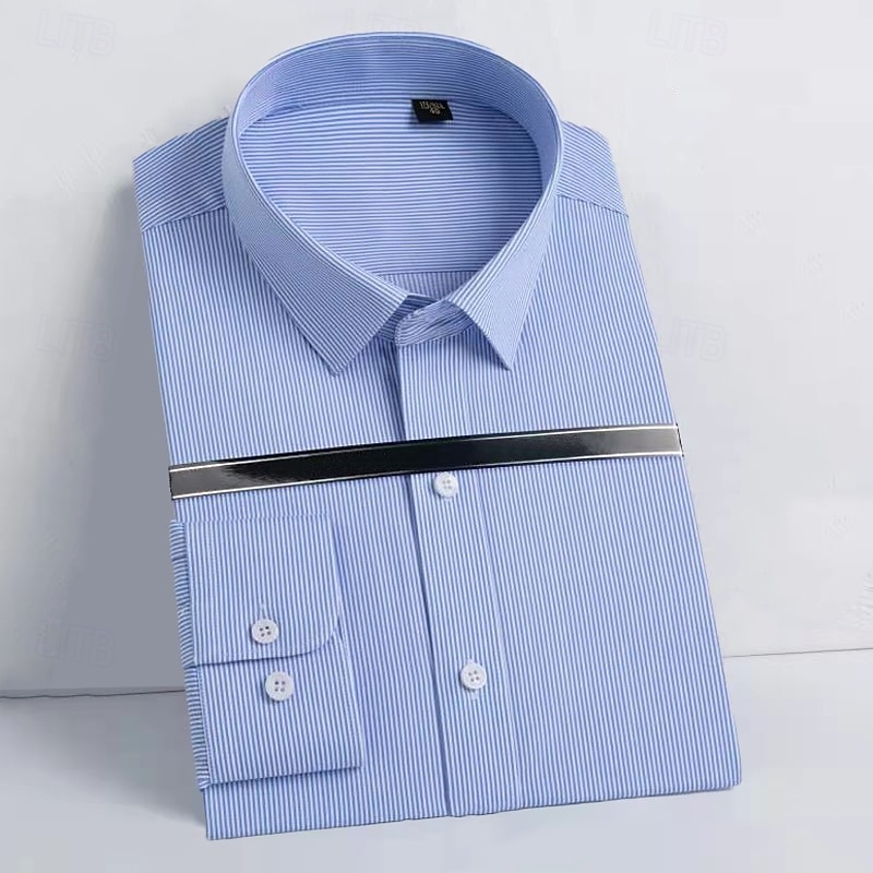 Miesten Pukupaita Button Up paita Yhtenäinen väri Koulu Muodollinen Valkoinen Sininen Vaalea taivaan sininen Vaalean sininen-valkoinen Pitkähihainen Sänkyjen avaus Kaikki vuodenajat Vaatetus 2025 - $23.99 –P8