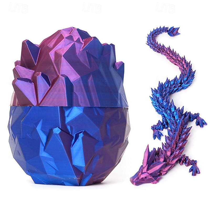 2025年 3Dプリントドラゴンエッグレインボーフライングドラゴン、カラフルな卵、誕生日プレゼント用のフィジェットトイ、フレキシブルデスクフィギュア装飾 コレクション – $20.99 –P8