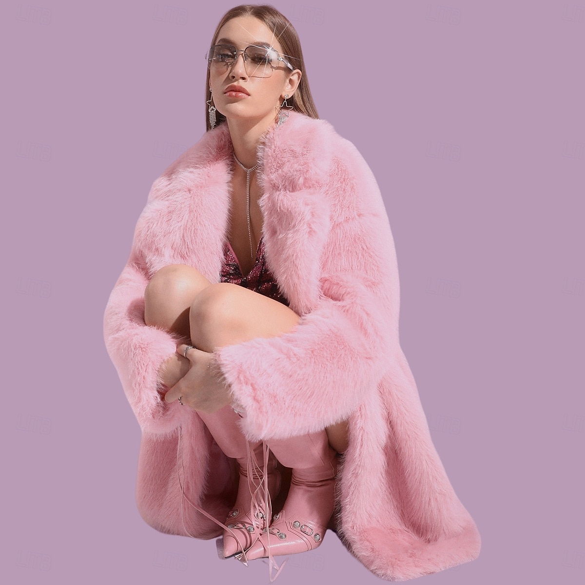 Dames Jas van imitatiebont Houd Warm Comfortabel Zak Gebreid Elegant Modieus minimalisme Zoet Effen Kleur Casual Dagelijks Alledaagse kleding Casual / Dagelijks Enkele rij knopen Lang Revers Slank 2025 - $136.99 –P1