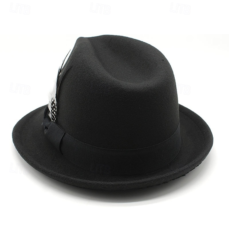 Men's Kentucky Derby Hat Sun Hat Cowboy Hat Fedora Trilby Hat Black Red Woolen Vintage Style Fashion 18th Century State of Texas Daily Theme Party Solid / Plain Color Sunscreen Cosplay 2025 - $10.99 –P8