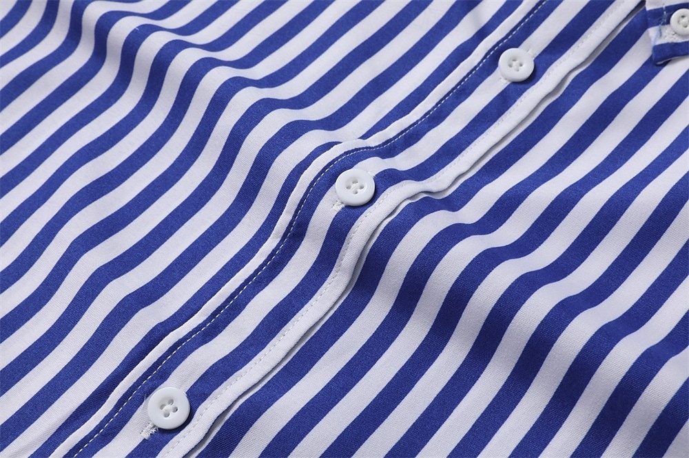 Per uomo Camicia Camicia elegante Camicia button-down Strisce verticali Casuale Quotidiano Blu marino Manica Lunga Collo ripiegato Tutte le stagioni Abbigliamento Patchwork del 2026 a $20.99 –P2