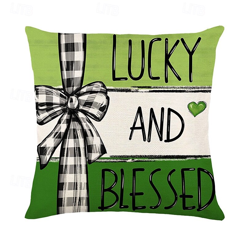 Decorative Toss Pillows Cover Saint Patrick's Day 1PC Shamrock Soft Square Cushion Case Pillowcase for Bedroom Livingroom Sofa Couch Chair 2025 - $12.99 –P5