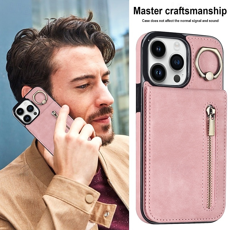 2025年 電話 ケース 用途 iPhone 16 Pro Max プラス iPhone 15 プロマックスプラス iPhone 14 13 12 11 Pro Max Plus Mini バックカバー スタンド付き バンカーリング ジッパ- レトロ風 TPU PUレザー コレクション – $19.99 –P3