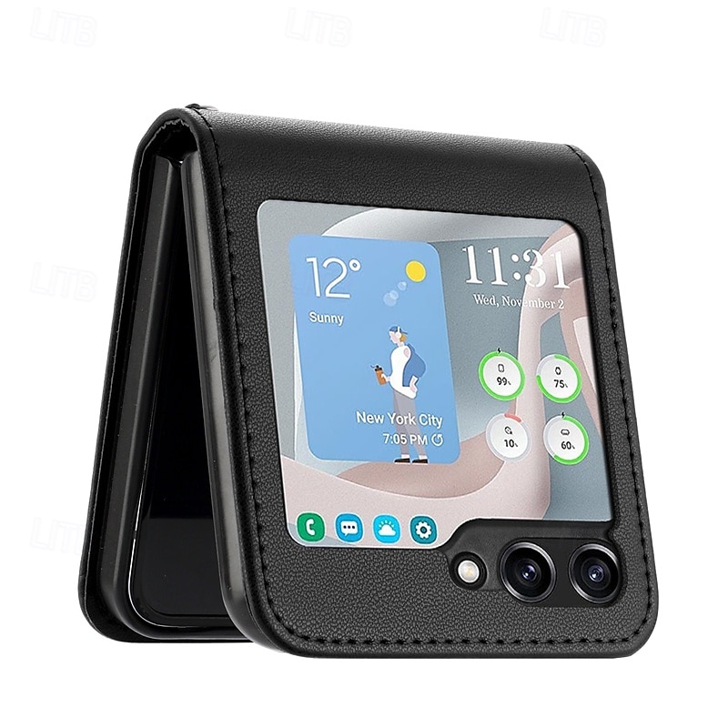 هاتف غطاء من أجل سامسونج جالاكسي زد فليب 6 Z Flip 5 Z Flip 4 Z Flip 3 غطاء خلفي ضد الصدمات مكتب  /  الأعمال TPU جلد PU 2025 - $16.99 –P5