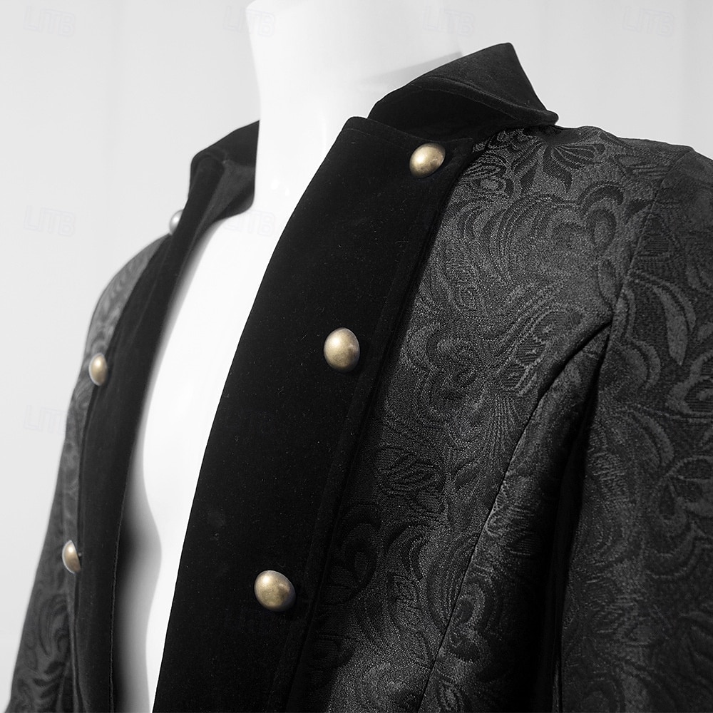 Punk y gótico Renacimiento siglo 17 Abrigo Chaqueta Gabardina Caballero Noble Hombre Víspera de Todos los Santos Carnaval Mascarada Evento / Fiesta Mascarada Feria del Renacimiento Adulto Chaqueta 2025 - $49.99 –P7