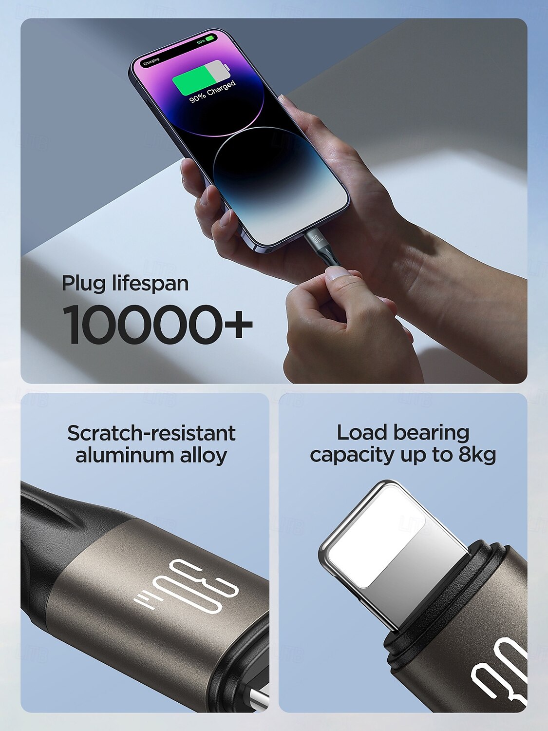 Комната отдыха Кабель молнии 30W 3,9 фута USB C к молнии 3 A Быстрая зарядка нейлон плетеный Прочный Анти-складывание Назначение iPhone Аксессуар для мобильных телефонов 2025 - $15.99 –P7