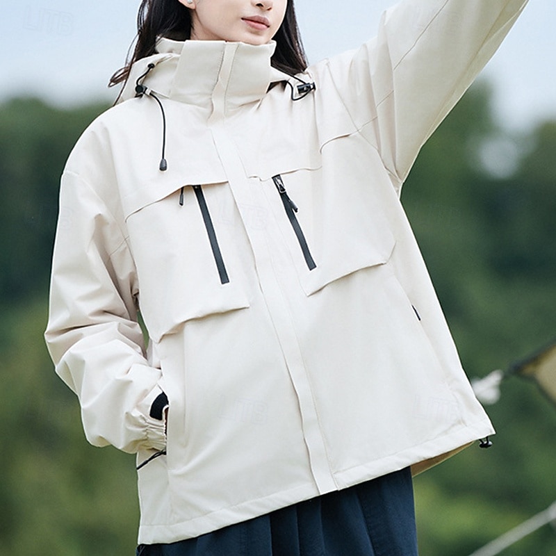 Women's Softshell Jacket Hiking Jacket Winter Outdoor Color Block Thermal Warm Windproof Water Resistant 3-in-1 Jacket Winter Jacket Fleece Jackets Traveling Black Ivory Pink Red Orange 2025 - $108.99 –P7