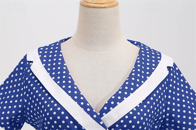Elegante Classico Anni 1950 Vestito A Pois Linea ad A Costume Per donna San Valentino Evento / Festa Data Tè Adulti Vestito Primavera & Estate del 2025 a $21.99 –P18