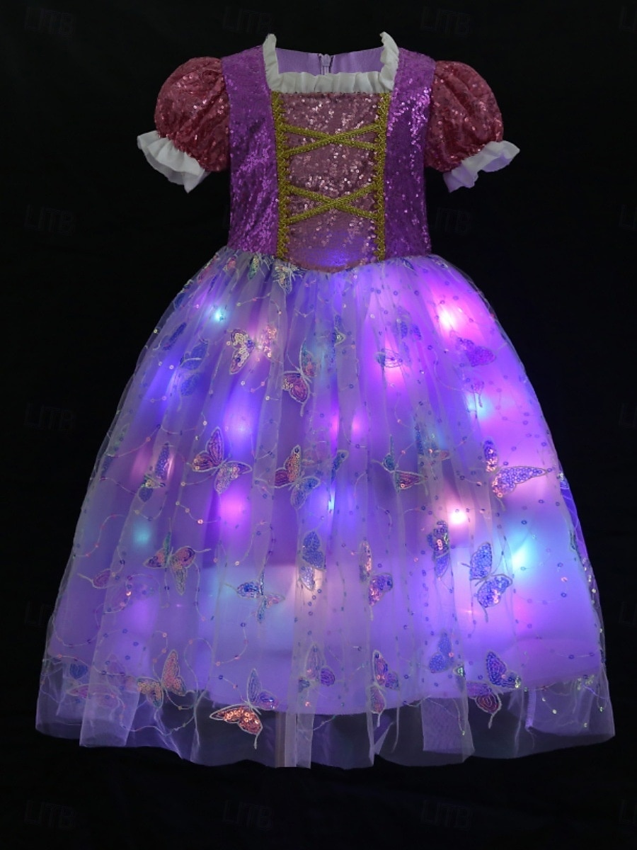 Prinses Sprookje Sofia Bloemenmeisje jurk Thema feestkostuum Tule jurken Carnavalskostuum Led-verlichting for Voor meisjes Kinderen Halloween Carnaval Mardi Gras Feest Prestatie Toneel 2026 - $51.99 –P1