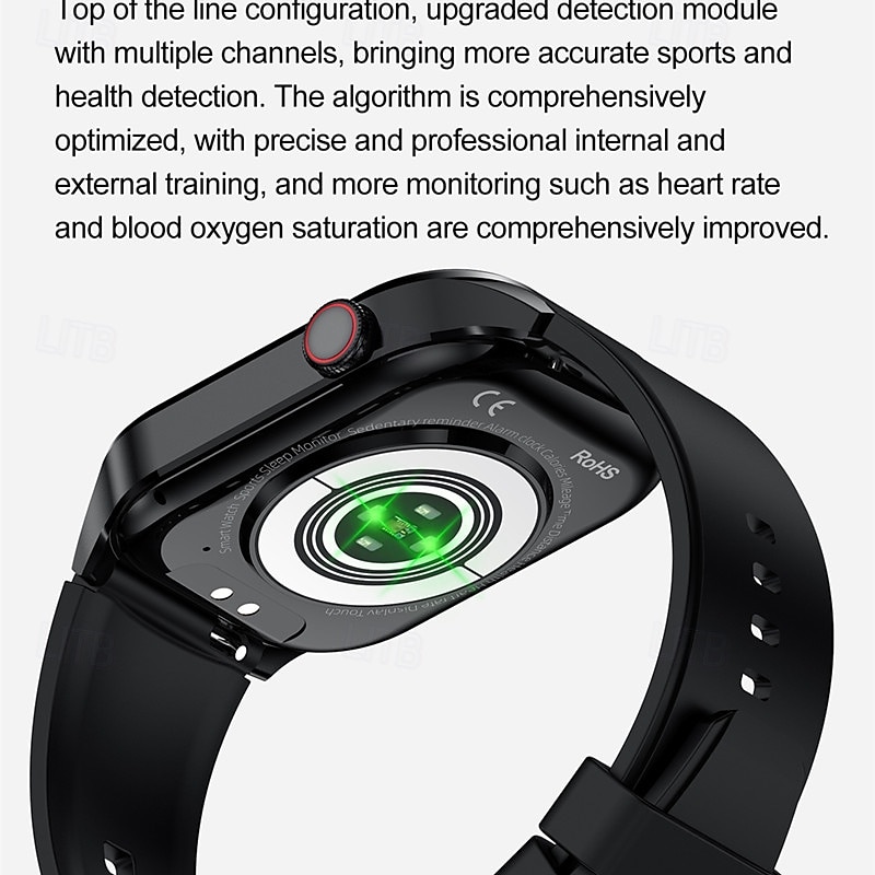 Smartwatch 2-Inch OLED Screen Bluetooth Call Voice Assistant Heart Rate And Blood Glucose Monitoring Waterproof Bluetooth Call Non-Invasive Blood Glucose Measurement Blood Component Measurem 2025 - $72.99 –P15