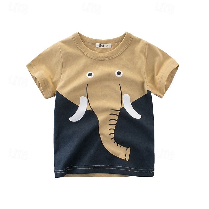 Multipack 3st Pojkar Rund hals Kort ärm Grå+Gul+Grön T-shirt T-tröja Mönster Grafisk Semester Dagliga kläder 100 % bomull Vår & sommar 2025 - $22.99 –P5