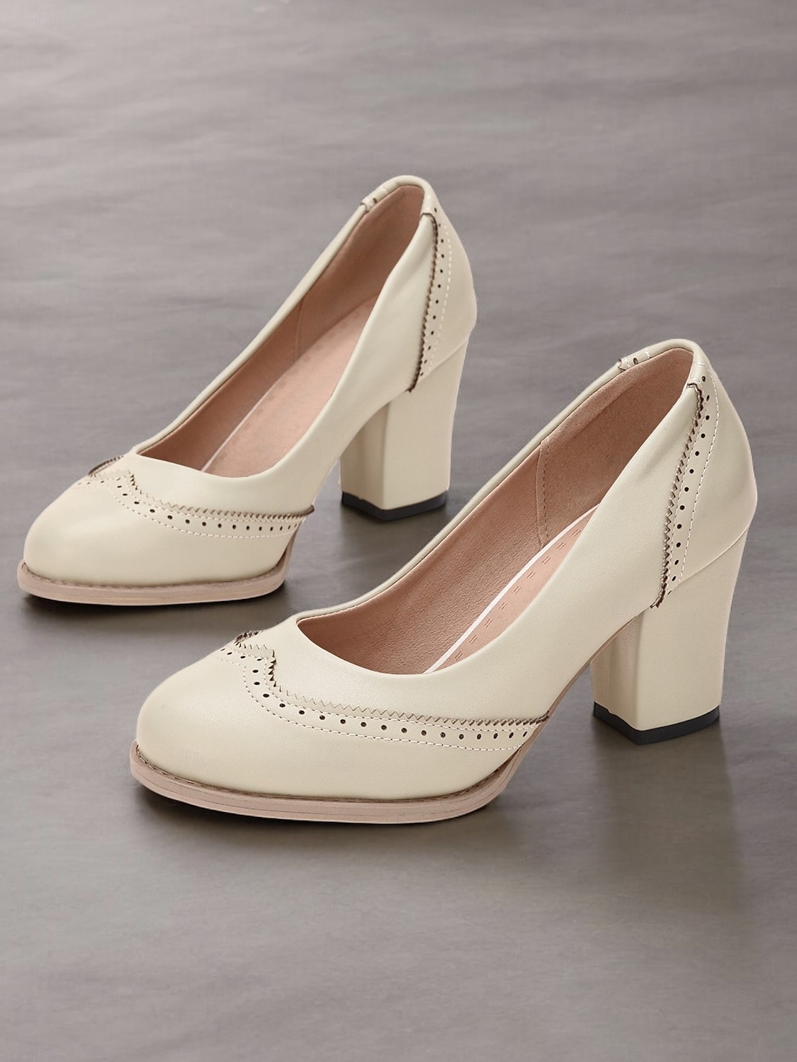 női sárga vintage ihletésű sarkú brogue részletekkel, vaskos sarokkal és felbújós kialakítással, tökéletes munkaruházathoz és különleges alkalmakra 2025 - $46.99 –P3